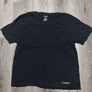 True Religion Men’s V Neck Black T Shirt Size Medium NWOT
